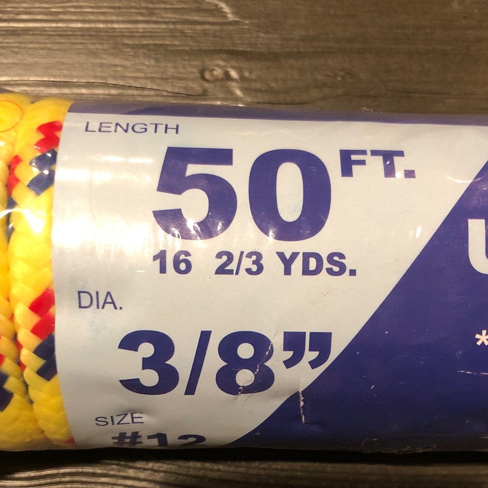 Braided Utility Rope 50 Ft Yellow - Durable Multi-Purpose Rope - Picture 2 of 7